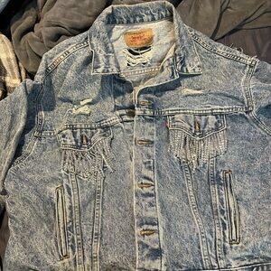 Levi Strauss fringe Jean jacket